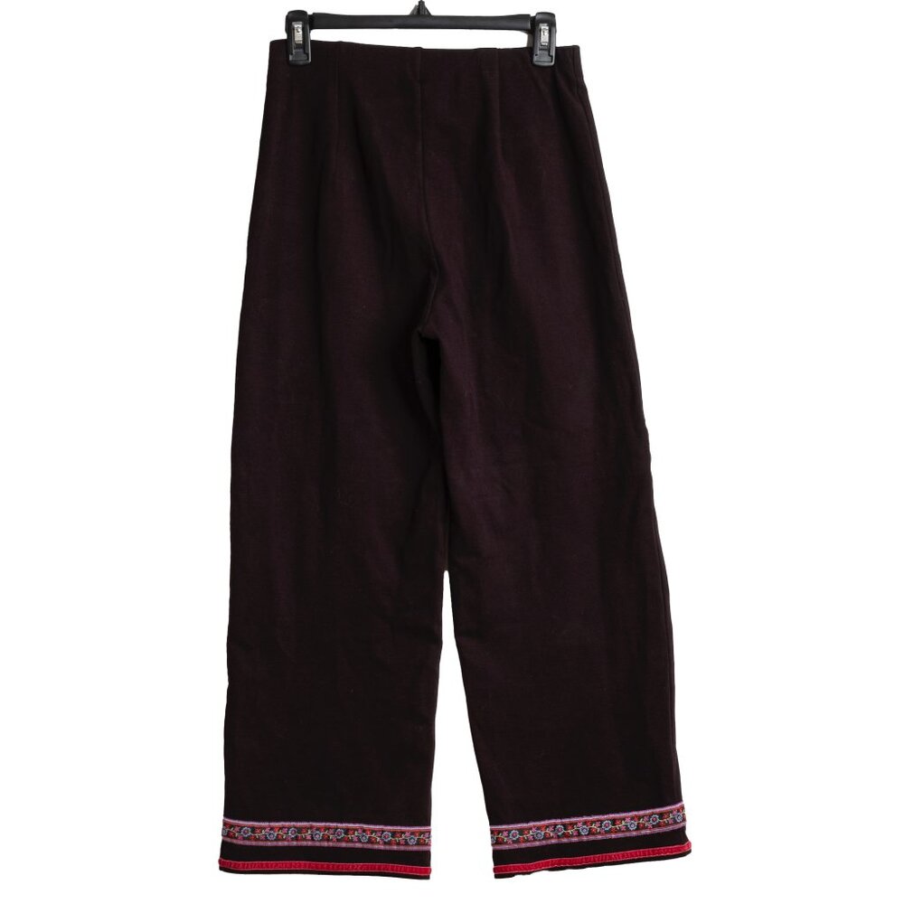 Hanna Andersson Black Wide Leg Pull-on Pants W/ Ankle Details Size Small